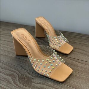 Schutz Lizah Crystal Vinyl Clear Sandal 6.5